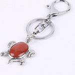 Porte-Clé Tortue "Stimulation" en Jaspe Rouge