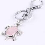 Porte-Clé Tortue "Tendresse" en Quartz Rose