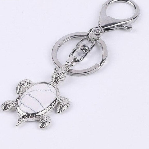 Porte-Clé Tortue "Stabilisation" en Howlite