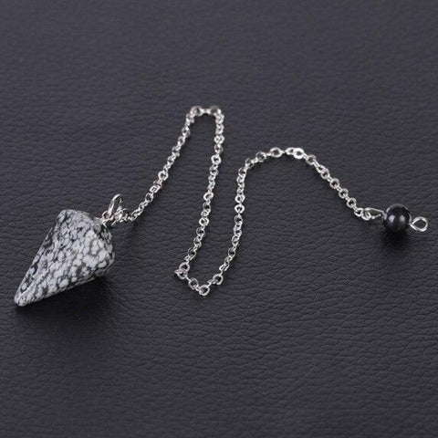 Pendule Reiki "Libération" en Obsidienne Neige