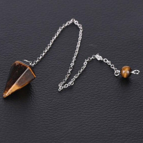 Pendule Reiki "Confiance et Protection" en Œil de Tigre