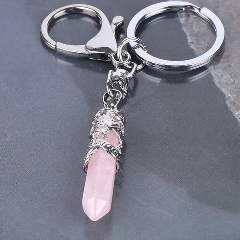 Porte-clés Dragon "Tendresse" en Quartz Rose