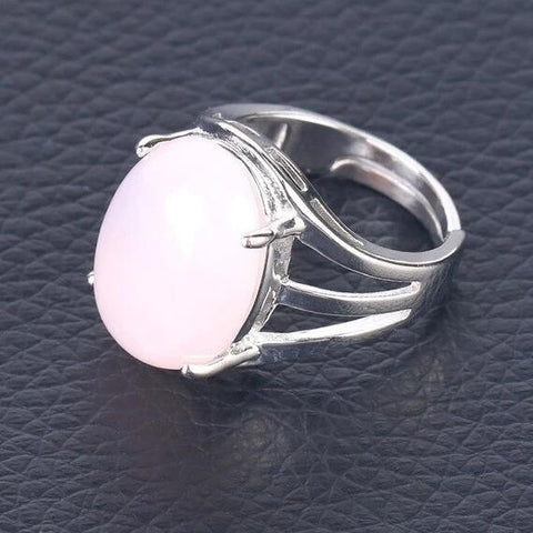 Bague Ovale "Tendresse" en Quartz Rose