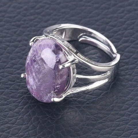 Bague Ovale "Humilité" en Améthyste