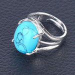Bague Ovale "Stabilisation" en Howlite Turquoise