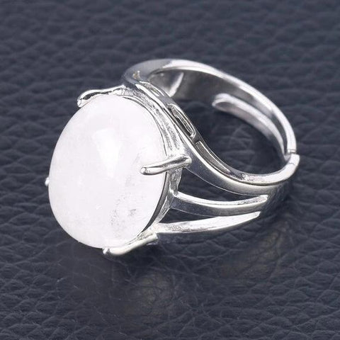 Bague Ovale "Amplification Énergétique" en Cristal de Roche