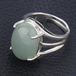 Bague Ovale "Connaissance" en Aventurine Verte