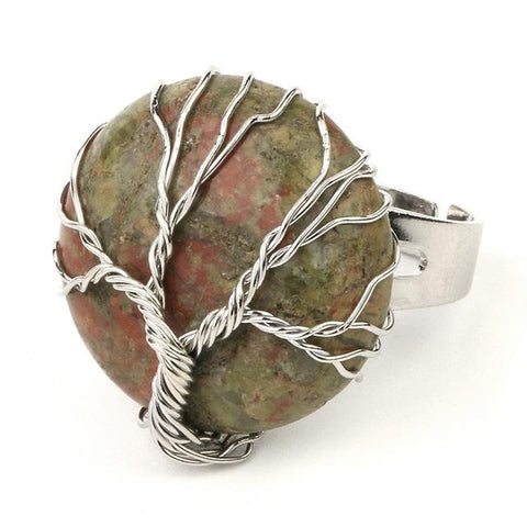 Bague Arbre de Vie "Anti-blocage" en Unakite