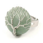 Bague Arbre de Vie "Connaissance" en Aventurine Verte