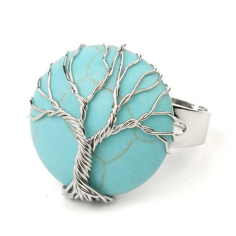 Bague Arbre de Vie "Équilibre" en Turquoise