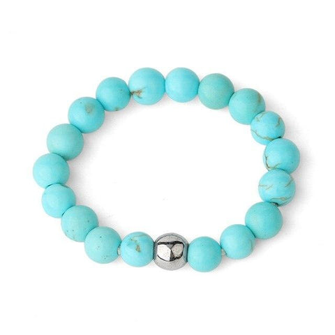 Bague Perle "Stabilisation" en Howlite Turquoise
