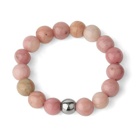 Bague Perle "Équilibre et Stabilité" en Rhodonite