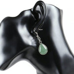 Boucles d'Oreilles Goutte d'Eau "Connaissance" en Aventurine Verte