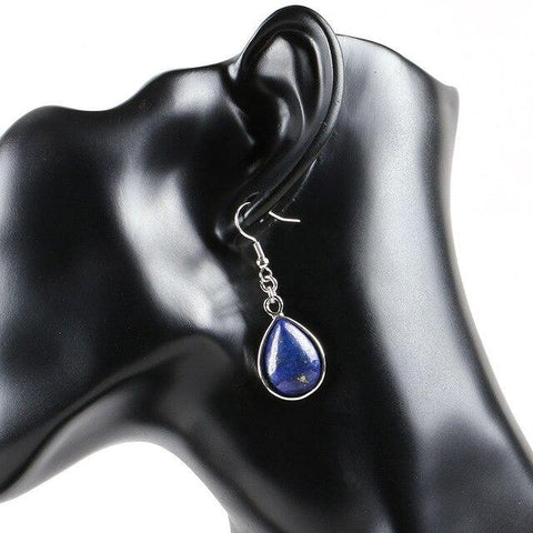 Boucles d'Oreilles Goutte d'Eau "Regain de Confiance" en Lapis Lazuli