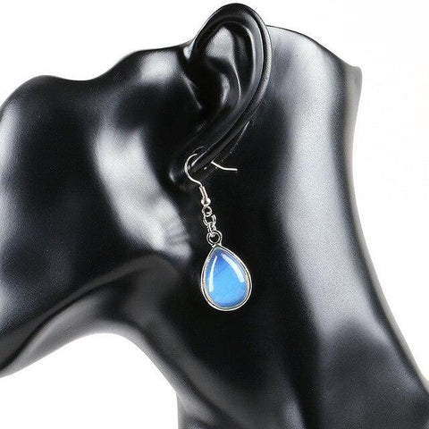 Boucles d'Oreilles Goutte d'Eau "Douceur" en Opale