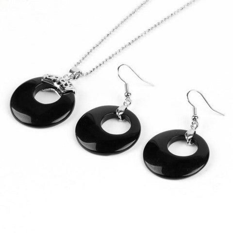 Ensemble Solaire Aztèque "Enracinement" en Onyx