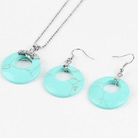 Ensemble Solaire Aztèque "Équilibre" en Turquoise
