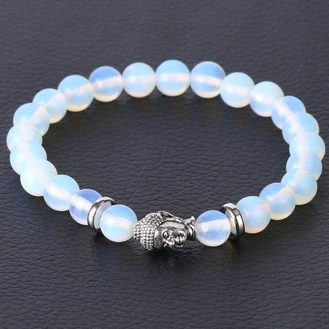 Bracelet Bouddha Argenté "Douceur" en Opale