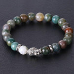 Bracelet Bouddha Argenté "Chance" en Agate Indienne