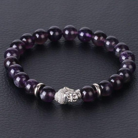 Bracelet Bouddha Argenté "Humilité" en Améthyste