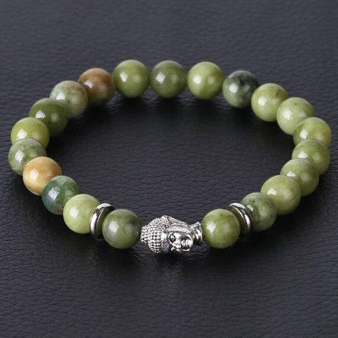 Bracelet Bouddha Argenté "Intégrité" en Saphir Vert