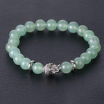 Bracelet Bouddha Argenté "Connaissance" en Aventurine Verte