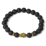 Bracelet Bouddha Doré "Guide" en Pierre de Lave
