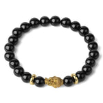 Bracelet Bouddha Doré "Force et Instinct" en Agate Noire