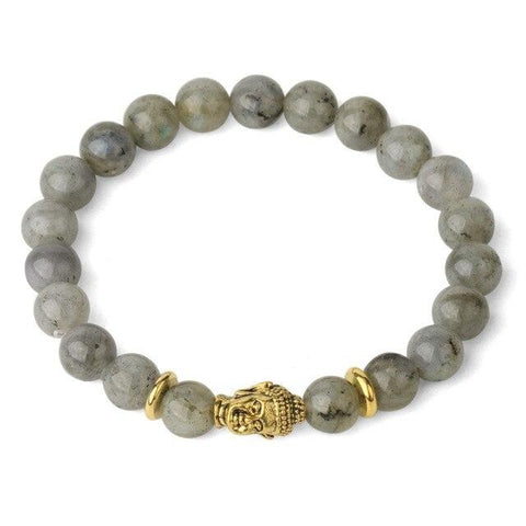 Bracelet Bouddha Doré "Bouclier de Protection" en Labradorite