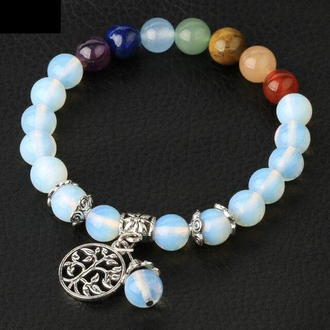 Bracelet Arbre de Vie 7 Chakras "Douceur" en Opale