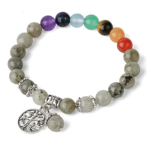 Bracelet Arbre de Vie 7 Chakras "Bouclier de Protection" en Labradorite