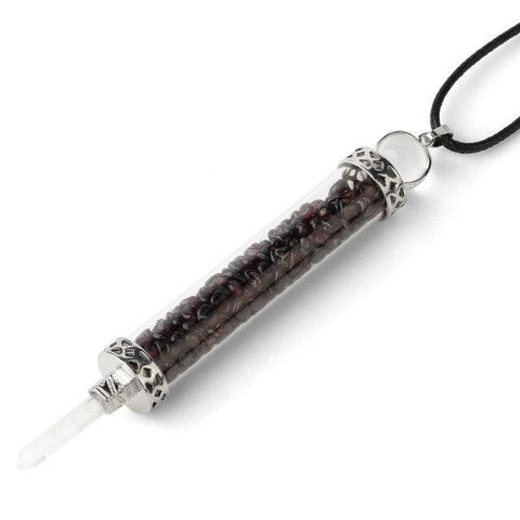 Pendentif Grande Fiole "Force de Vivre" en Grenat