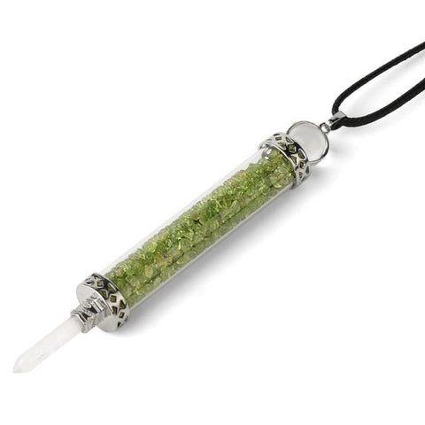 Pendentif Grande Fiole "Pureté" en Olivine