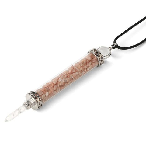 Pendentif Grande Fiole "Dynamisante" en Aventurine Rose