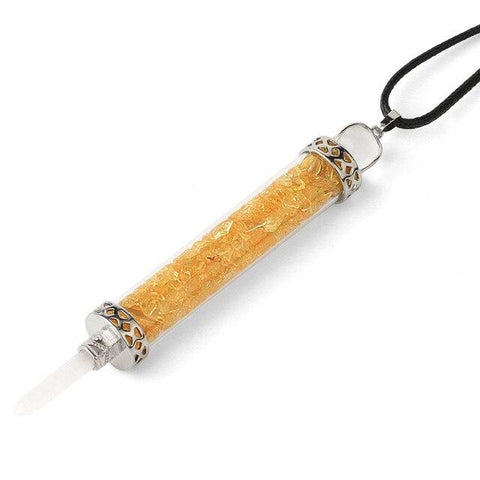 Pendentif Grande Fiole "Joie de Vivre" en Citrine