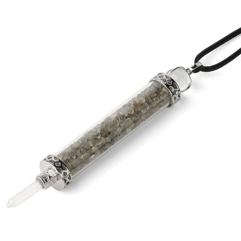 Pendentif Grande Fiole "Régénération" en Spectrolite
