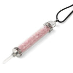 Pendentif Grande Fiole "Tendresse" en Quartz Rose