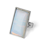 Bague Rectangle "Douceur" en Opale