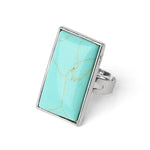 Bague Rectangle "Équilibre" en Turquoise