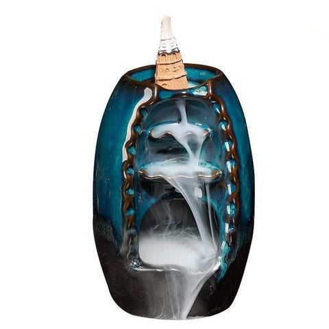 Petit Brûleur d'Encens Cascade Bleu