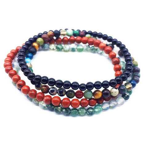 Ensemble de 4 Mini Bracelets "Stabilité et Renaissance"