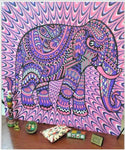Toile Murale Mandala Éléphant - 7 Styles disponibles