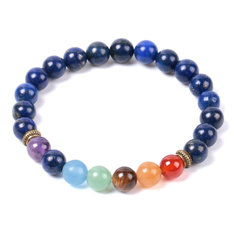 Bracelet "Confiance et Guérison" 7 Chakras en Lapis Lazuli