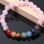 Bracelet "Tendresse et Guérison" 7 Chakras en Quartz Rose